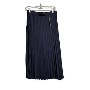 J. CREW Navy Pleated Midi Skirt Sz 4 Style AR462